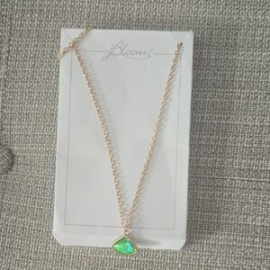 bloom Gold Necklace with Vibrant Green Accent
